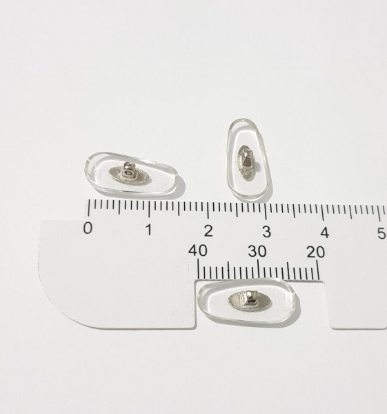 Plaqueta Ray Ban - Prata 15mm Siliconada Parafuso (10 Pares)